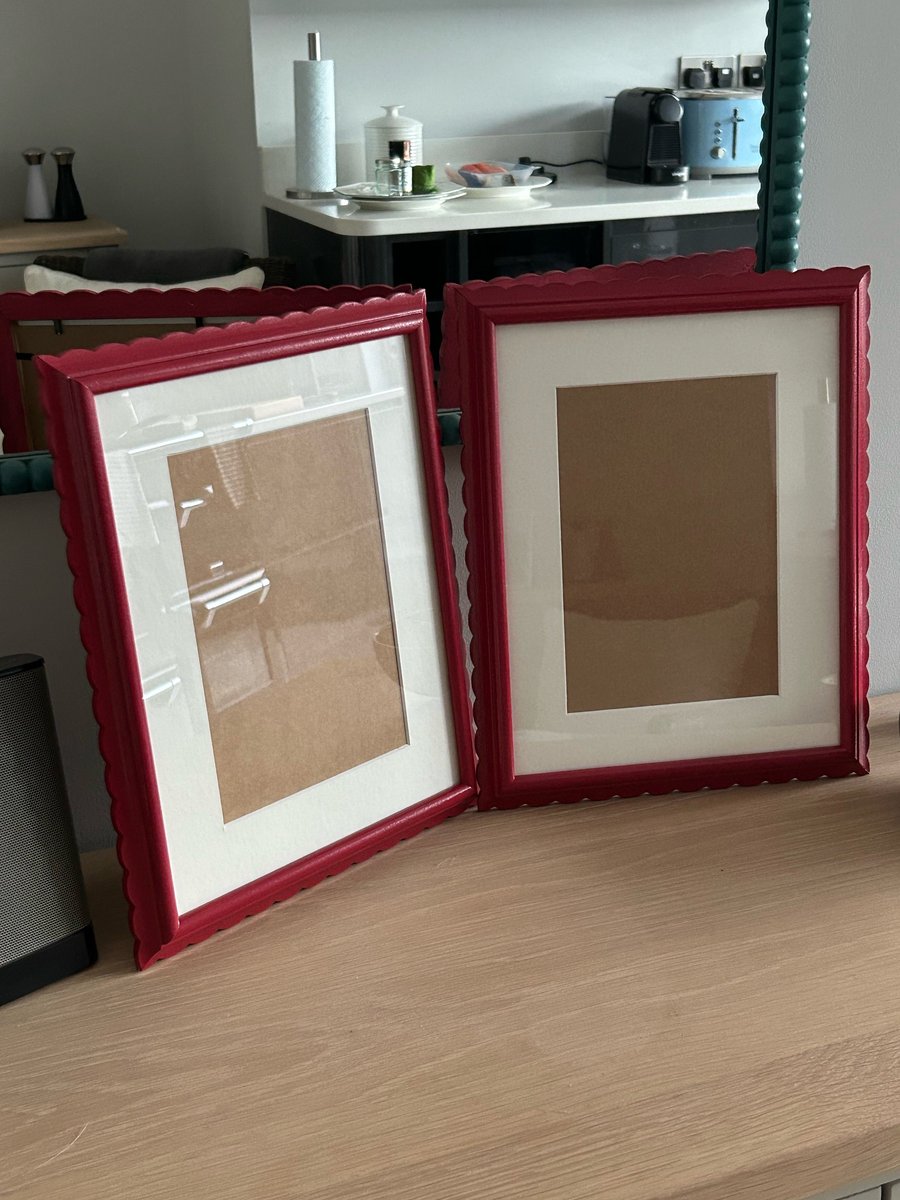 picture frames scallop shaped hand painted wooden bespoke made to order. 