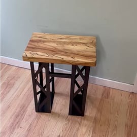 Rustic Wooden Step Stool, Geometric, Small Table, Foot Rest, Housewarming Gift