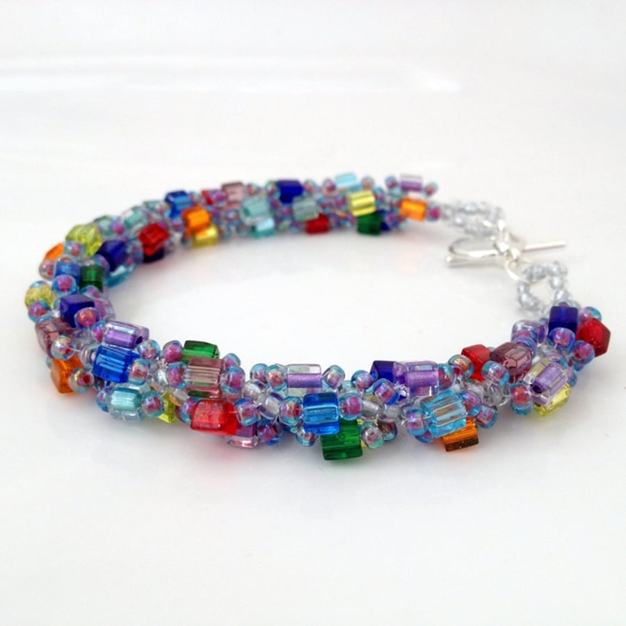 SALE - Circus Bead Weave Bracelet