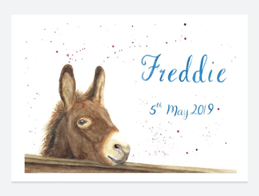 Personalised "Little Donkey" Print