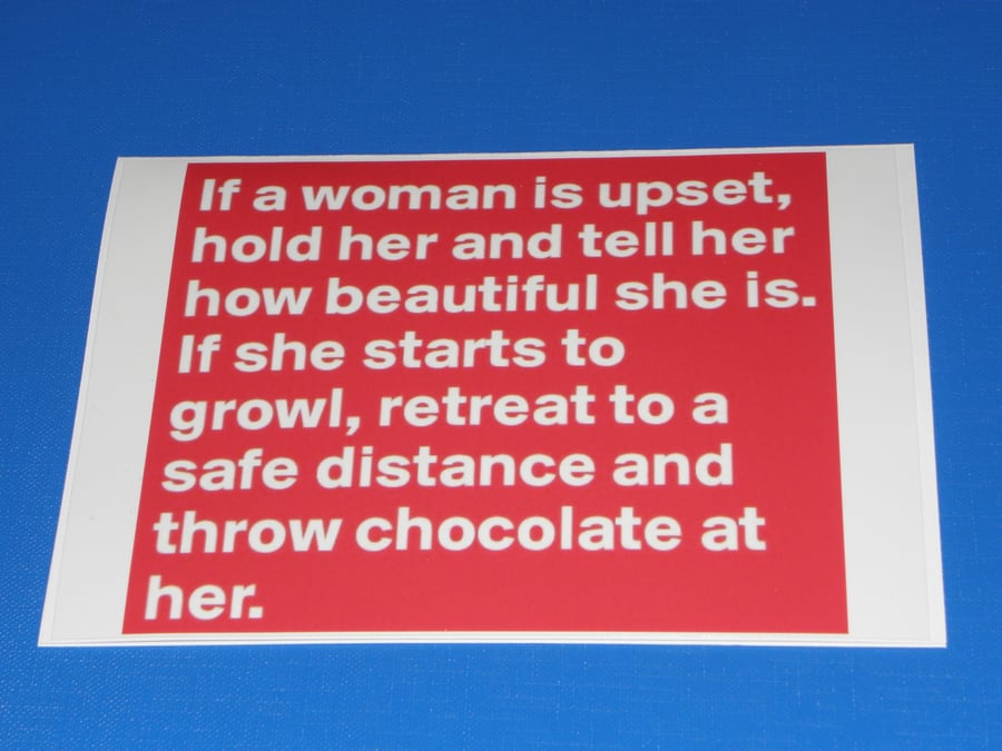If A Woman Is Upset Throw Chocolate at Her Card blank greeting card