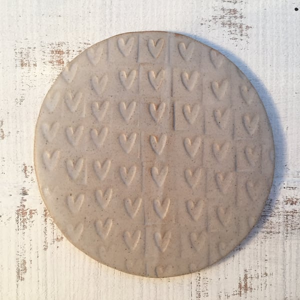 Ceramic coaster, hand made clay coaster, candle stand 