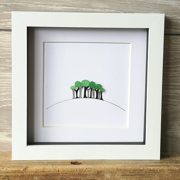 Small framed seaglass Nearly there trees