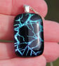  Blue dichroic glass  pendant,  branches dichroic fused glass necklace SKU F42 - Image 5