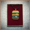 Multi-coloured Striped Glass Pendant Necklace - 1049