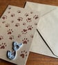 Cat and Paw Print Quilled Greetings Card - Image 4