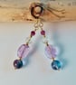 Lilac Amethyst And Fluorite Earrings - Handmade In Devon