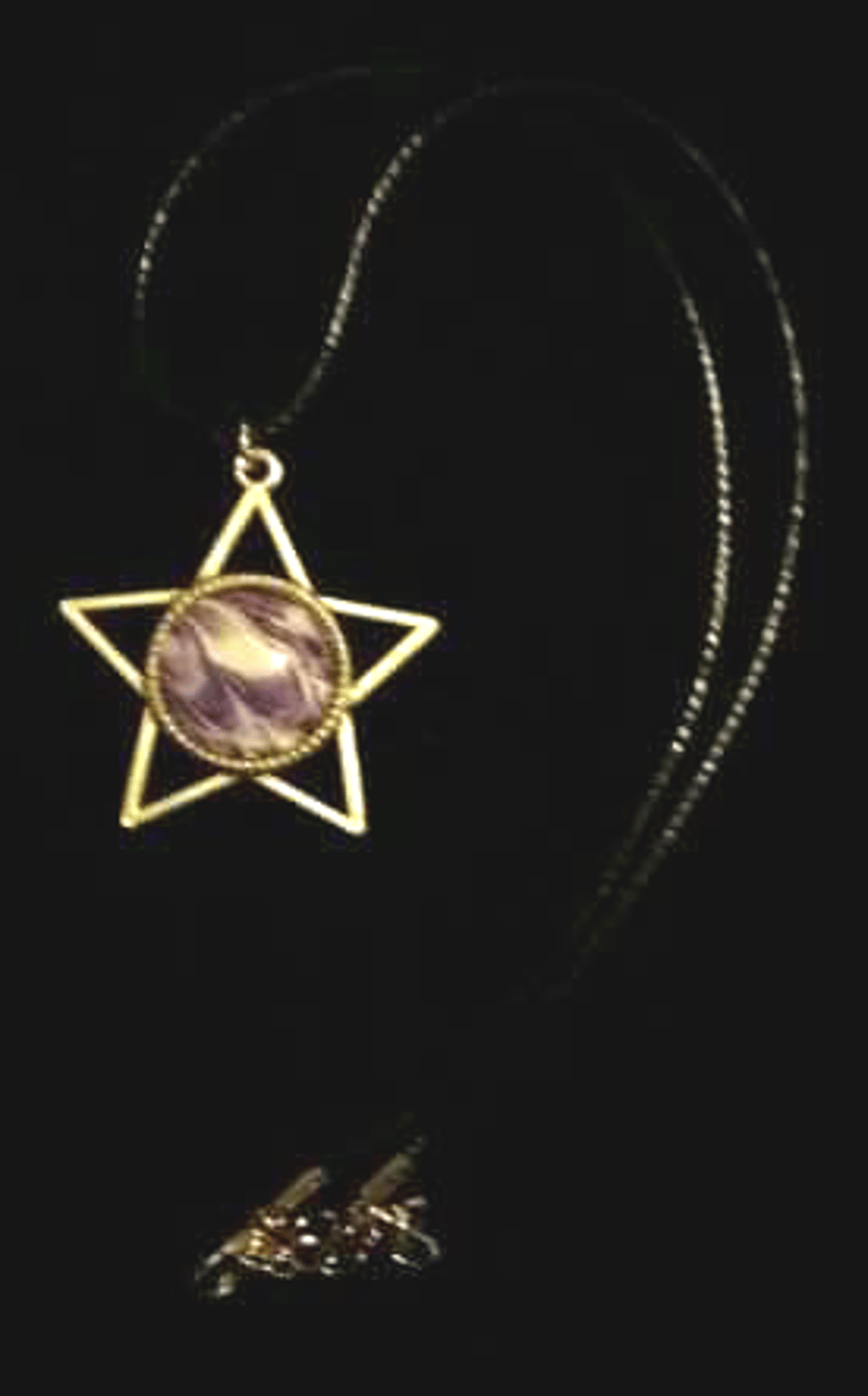 Handmade fluid art purple star pendant