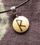 Personalised Wooden Pyrography  Rune Pendant - Image 2