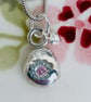 Solid silver Boob pendant necklace with pink gemstone - Image 2
