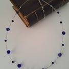 Midnight Blue Floating Bead Necklace
