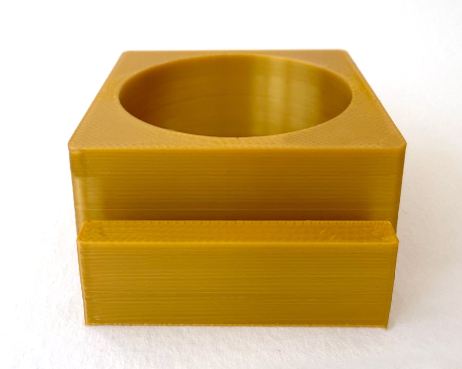 Gold tea light display stand for fused glass panel - 4mm slot