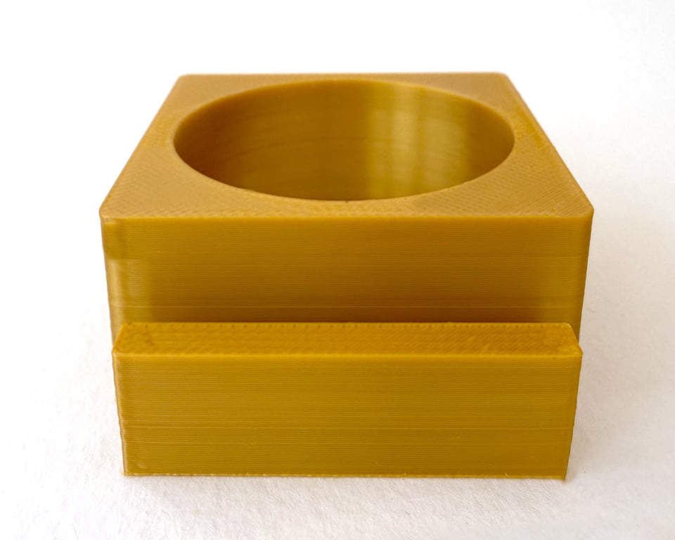 Gold tea light display stand for fused glass panel - 4mm slot