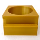 Gold tea light display stand for fused glass panel - 4mm slot