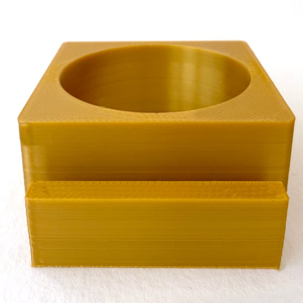 Gold tea light display stand for fused glass panel - 4mm slot