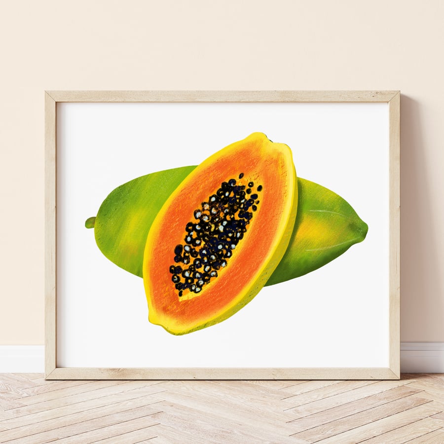 Papaya Fruit Art Print