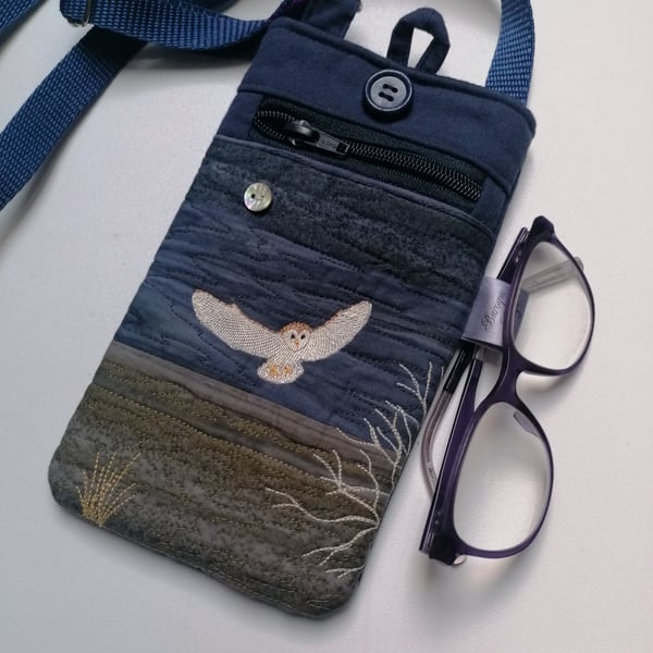 Flying Barn Owl Crossbody Phone Case