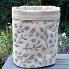 Hand Printed Linen Storage Pot-Trailing Jasmine