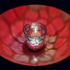 Handmade stained glass effect candleholder pained in gradiant flowers