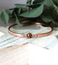 Bangle, Copper and Banded Agate Bracelet. Size 20cms