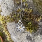Sterling silver and citrine pendant and chain, citrine Rana necklace