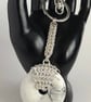 Howlite Donut Handbag Charm with Chainmaille Chain and Keyring - Image 7