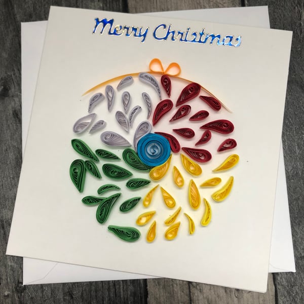 Stunning handmade Christmas bauble card