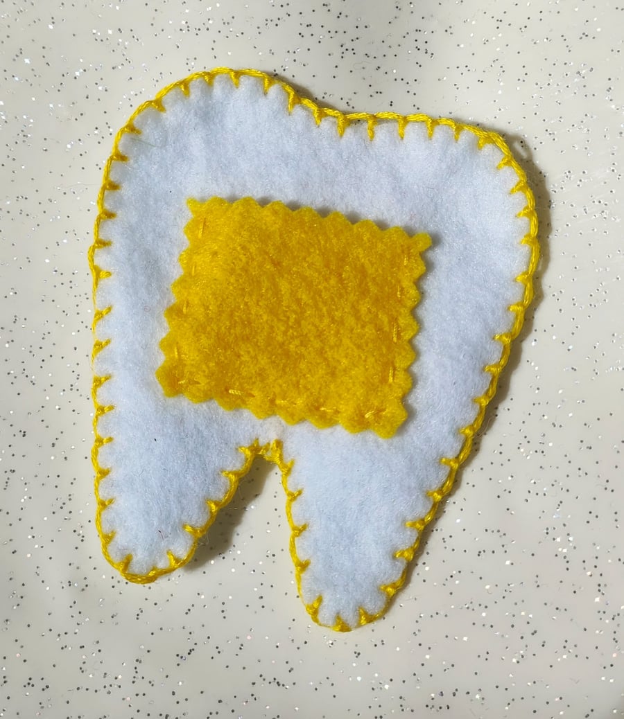 handmade felt Tooth fairy pocket
