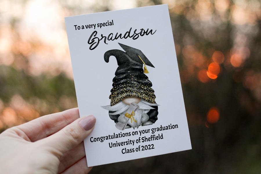 Congratulations Grandson Graduation Card, Your Graduating Card, Personalised 