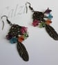Boho Antique Bronze Multi Coloured Flower & Key Charm Pendant Necklace - Image 7