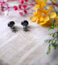 Real tiny dried pressed flowers - hypoallergenic stud earrings - Image 3