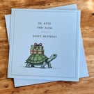 Funny Tortoise Birthday Card. Handmade Humorous Birthday Card. Quirky Card.