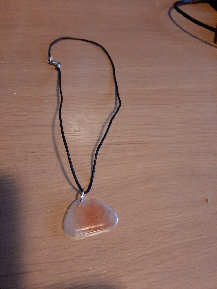 Handmade resin pendant with rope necklace
