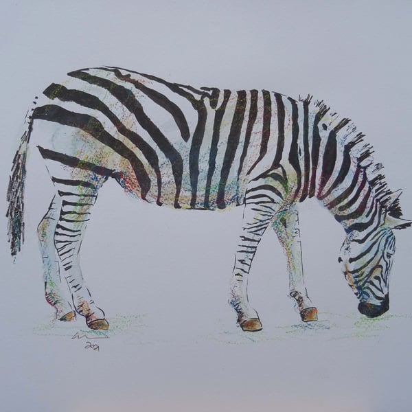 Zebra Original Art Animal Painting OOAK