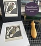 Linocut Print - Goldfinch - Bird Print - Original Lino Print  - Handprinted