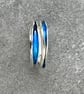 Enamel Stack Ring, freeform stack ring, blue enamel ring, size, ocean, enamel,  - Image 4