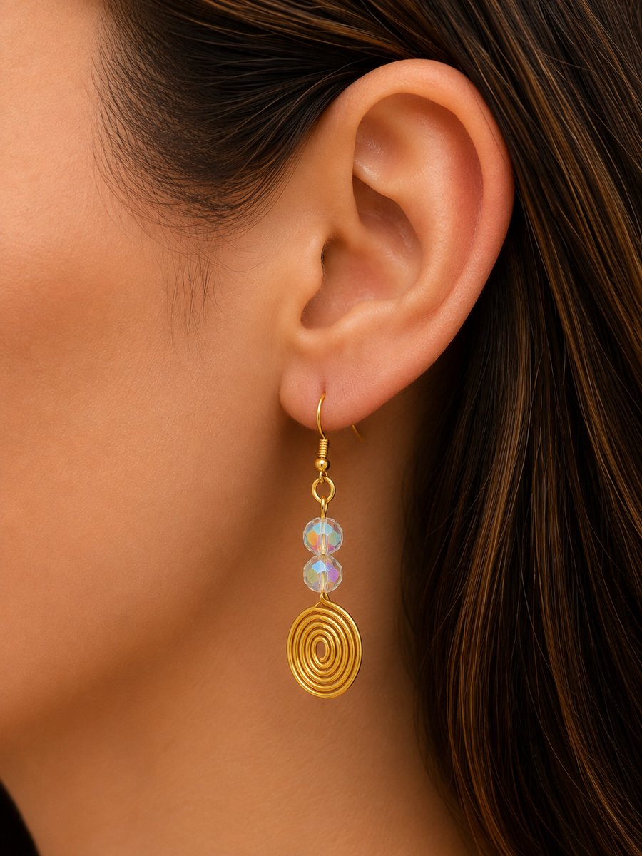 Hand Made Spiral drop earrings
