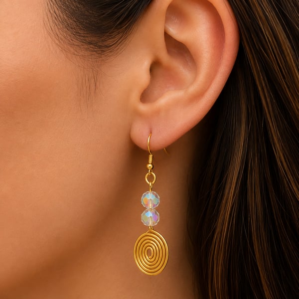 Hand Made Spiral drop earrings