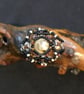 Brown White Tree Agate Adjustable Statement Ring