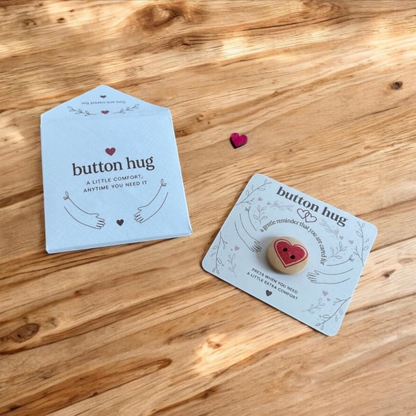 Button Hug-Pocket Hug Gift. Wellbeing Gift. Exams Gift. Stress Relief Token.