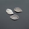 Antique Silver Leaves  -2pcs
