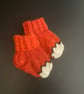 Hank knit baby socks alpaca merino wool orange fox foxy foot - Image 2