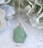 Scottish Sea Glass Necklace - Dark Seafoam Green