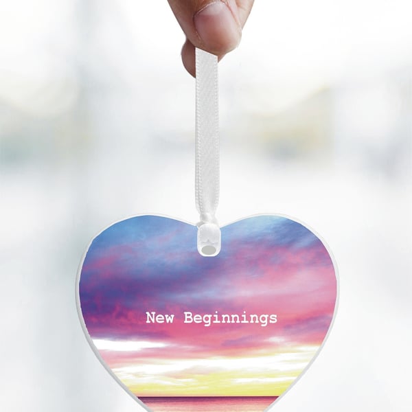 New Beginnings Ceramic Heart Keepsake - Friend Gift - New Start - New Job