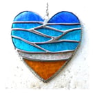 Sea Heart Suncatcher Stained Glass Beach Seaside Blue Sky