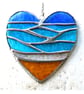 Sea Heart Suncatcher Stained Glass Beach Seaside Blue Sky