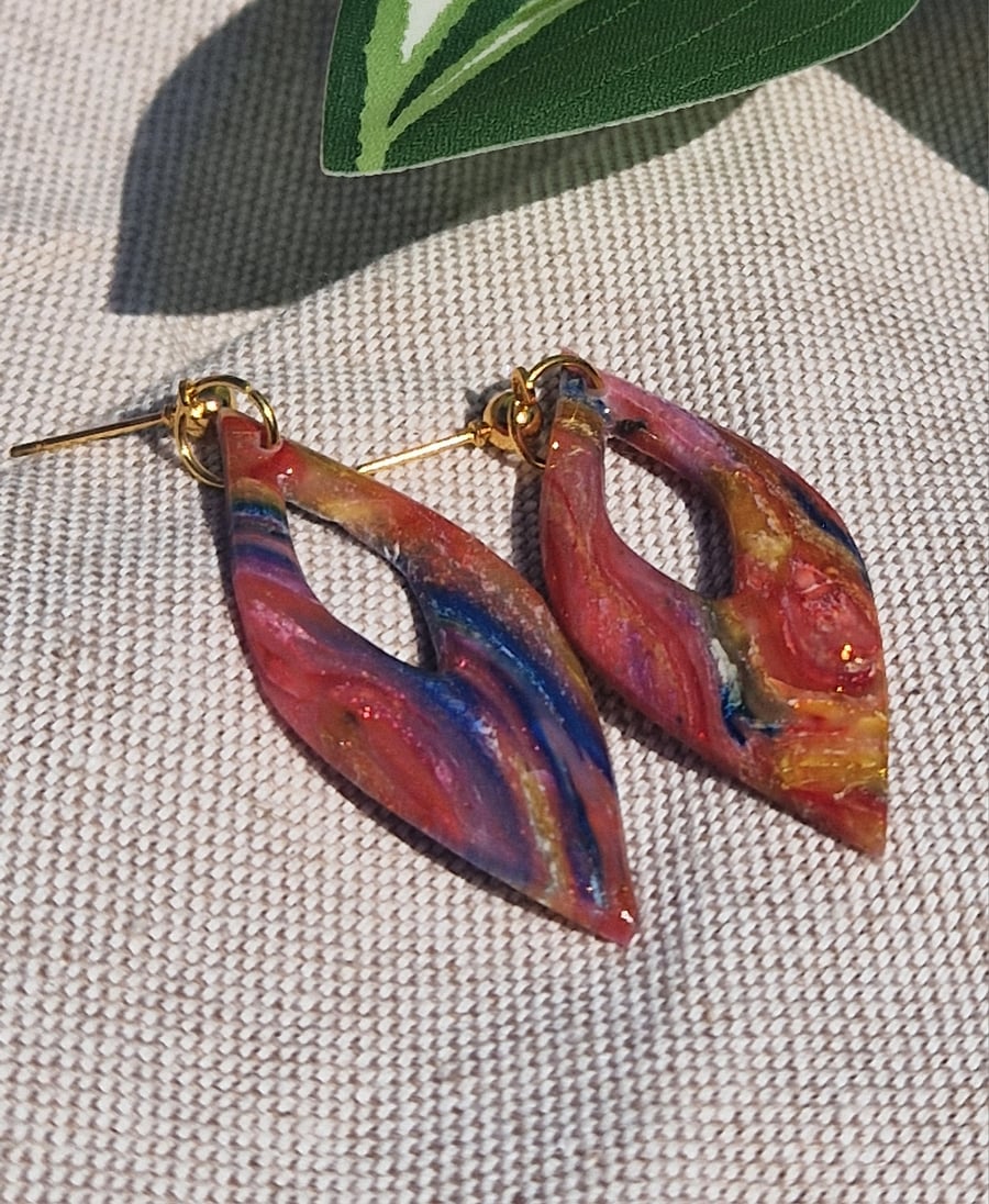 Polymer Clay Earrings: Spectrum