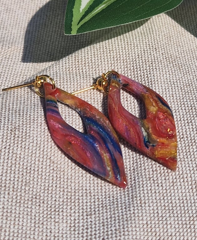 Polymer Clay Earrings: Spectrum