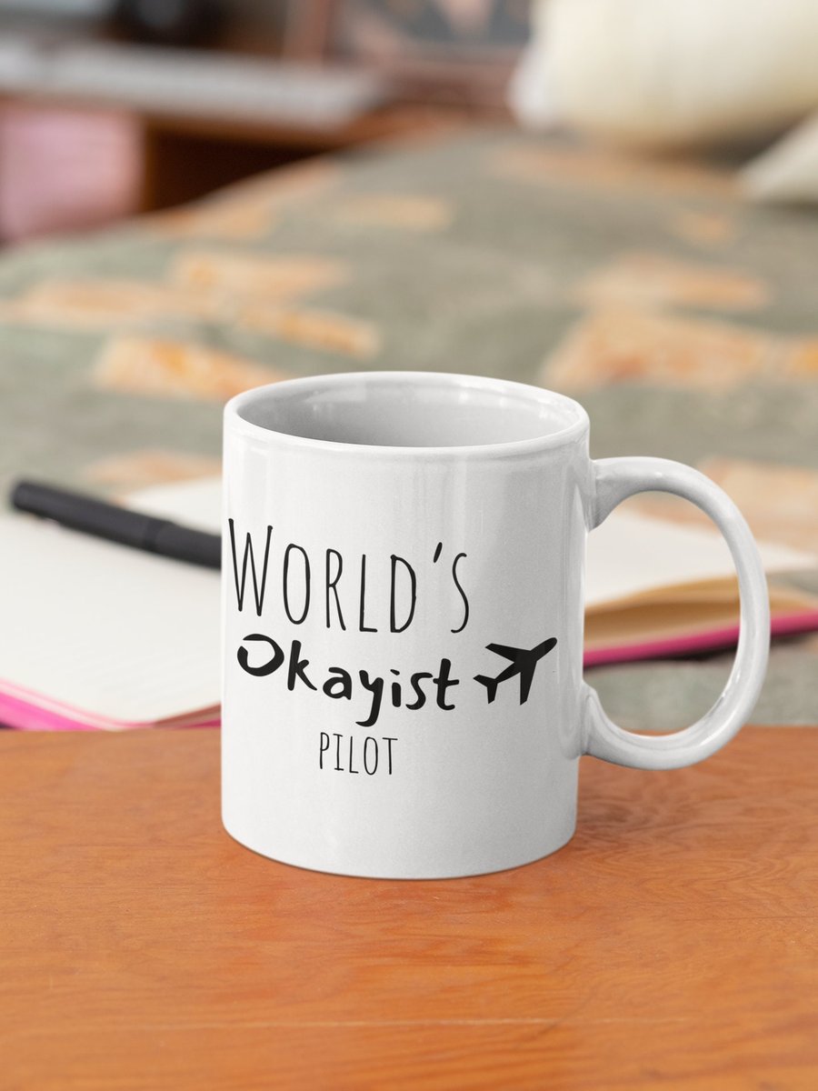 Worlds Okayest Pilot Mug Funny Pilot Gift Pilot Accessories Aviation Gift