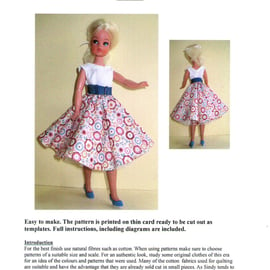 Sindy Sewing Pattern for 1950's skirt, boat neck blouse and Can Can petticoat